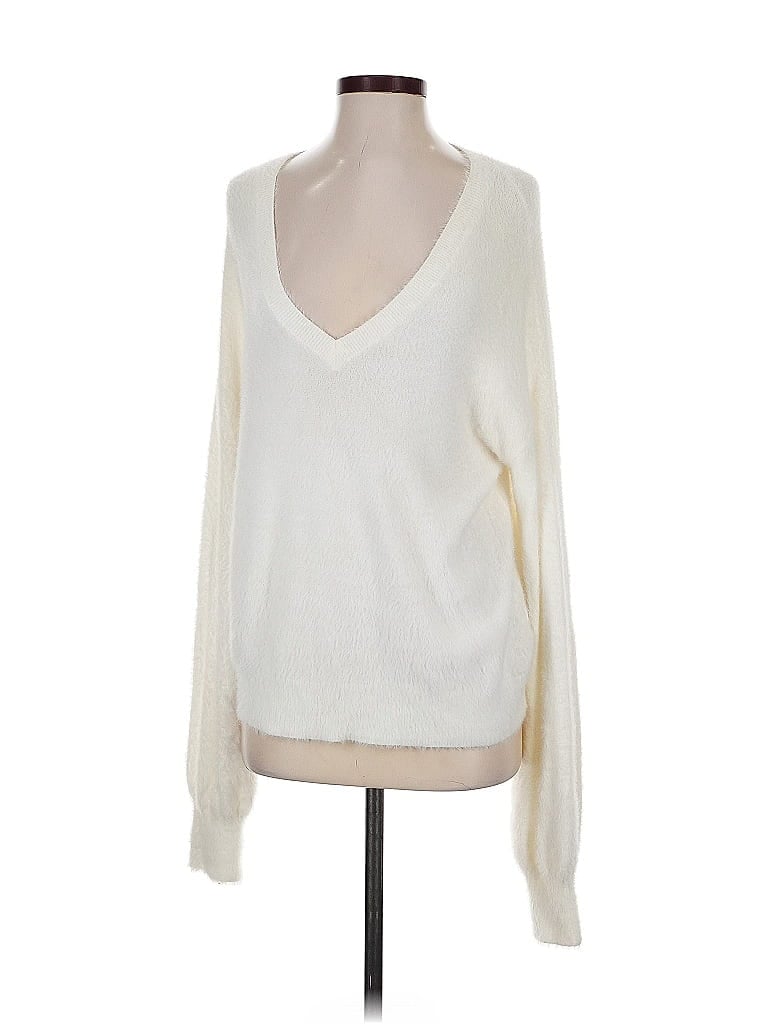 Pre-owned Halogen Pullover Sweater In White