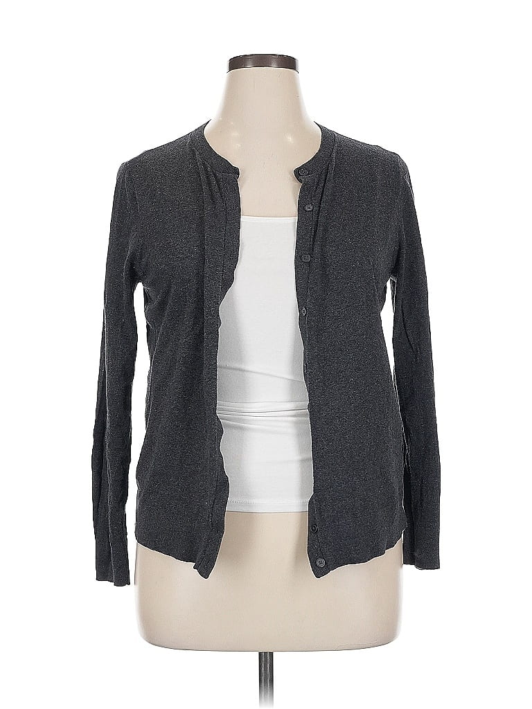 Pre-owned Ann Taylor Loft Outlet Cardigan Sweater In Gray
