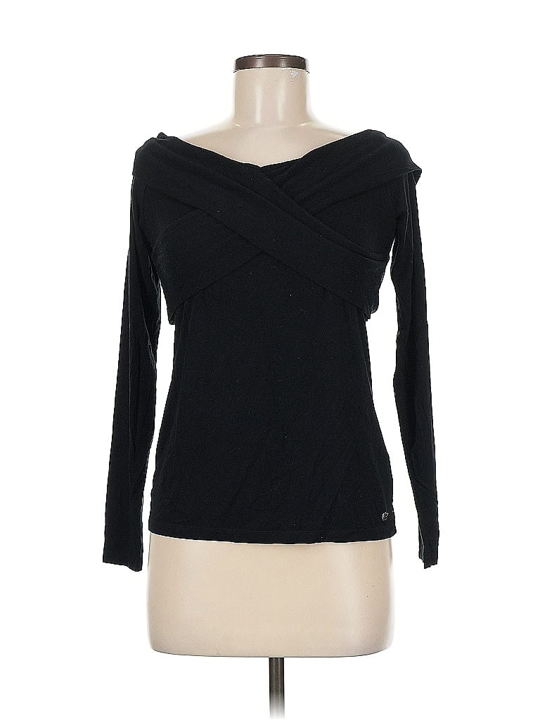 Pre-owned Fabletics Long Sleeve Top Black One Shoulder Neckline Tops