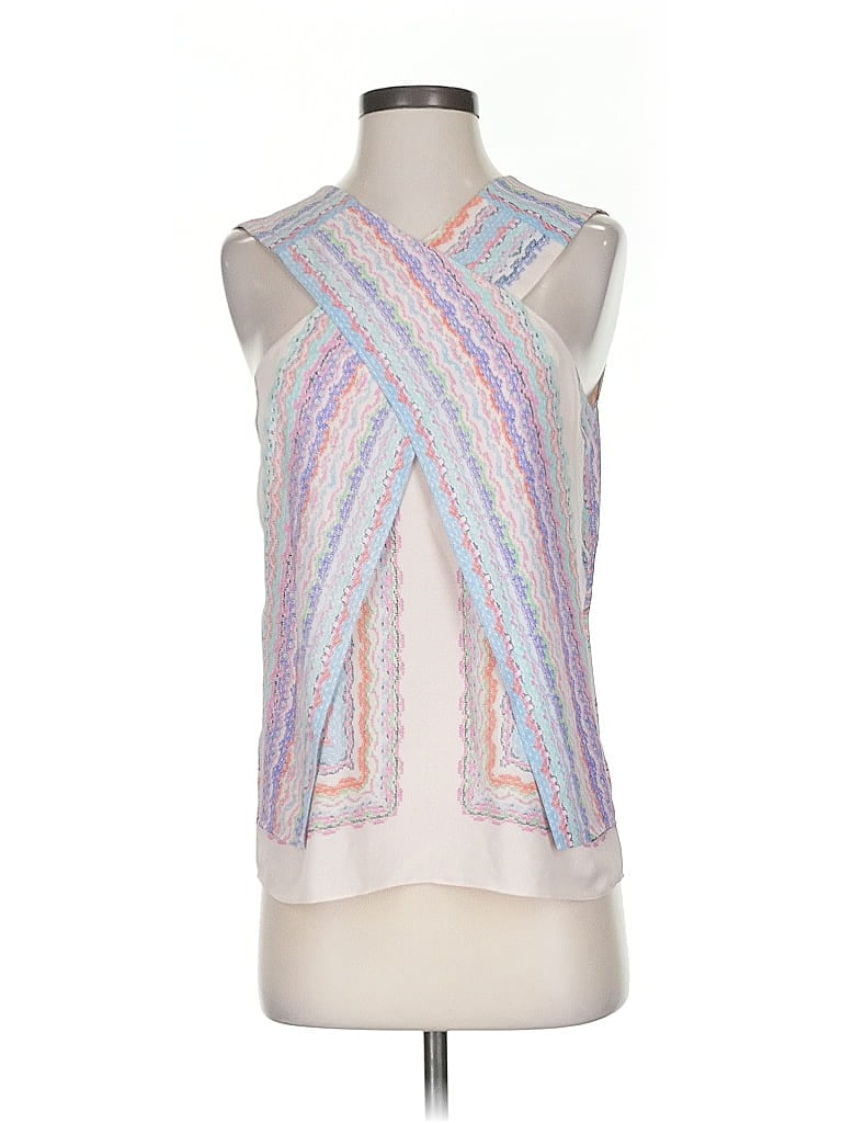 Pre-owned Bcbgmaxazria Sleeveless Blouse In Silver