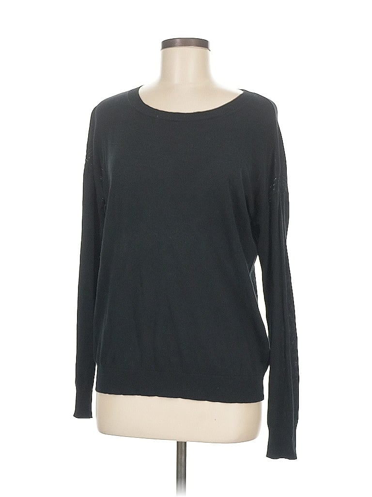 Pre-owned Banana Republic Silk Pullover Sweater In Black