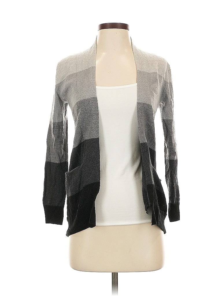 Pre-owned Amour Vert Wool Cardigan Sweater In Gray