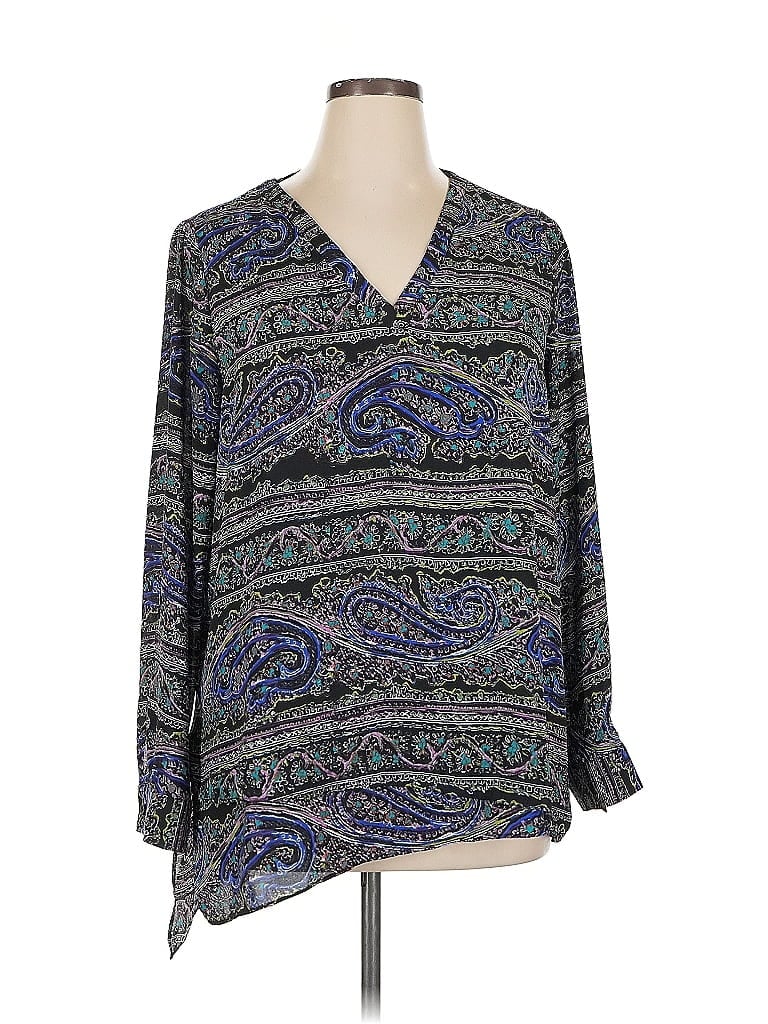 Pre-owned The Limited Long Sleeve Blouse In Blue