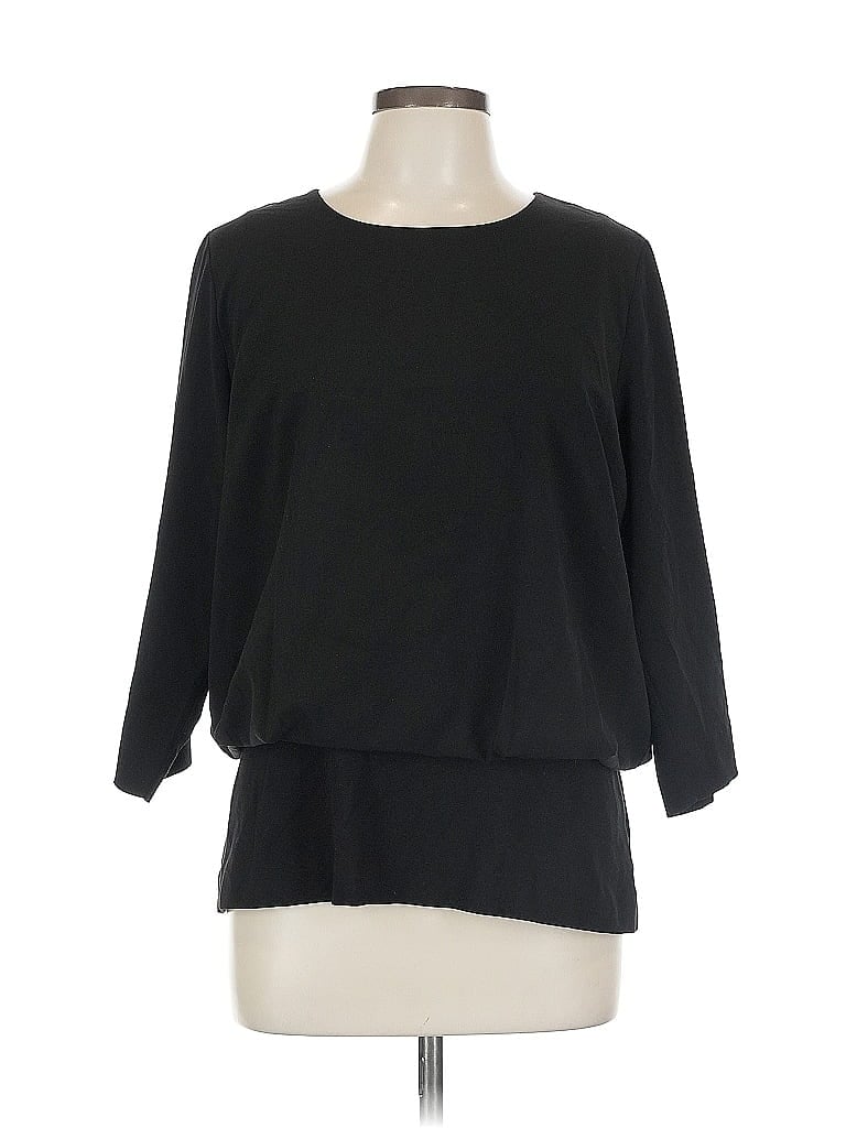 Pre-owned Cabi 3/4 Sleeve Top Black Boatneck Tops