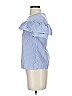 J.Crew 100% Cotton Blue Short Sleeve Blouse Size 0 - photo 5
