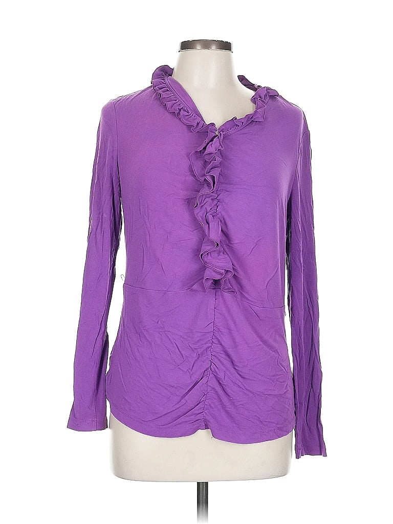 Pre-owned Doncaster Collection Long Sleeve Blouse In Purple