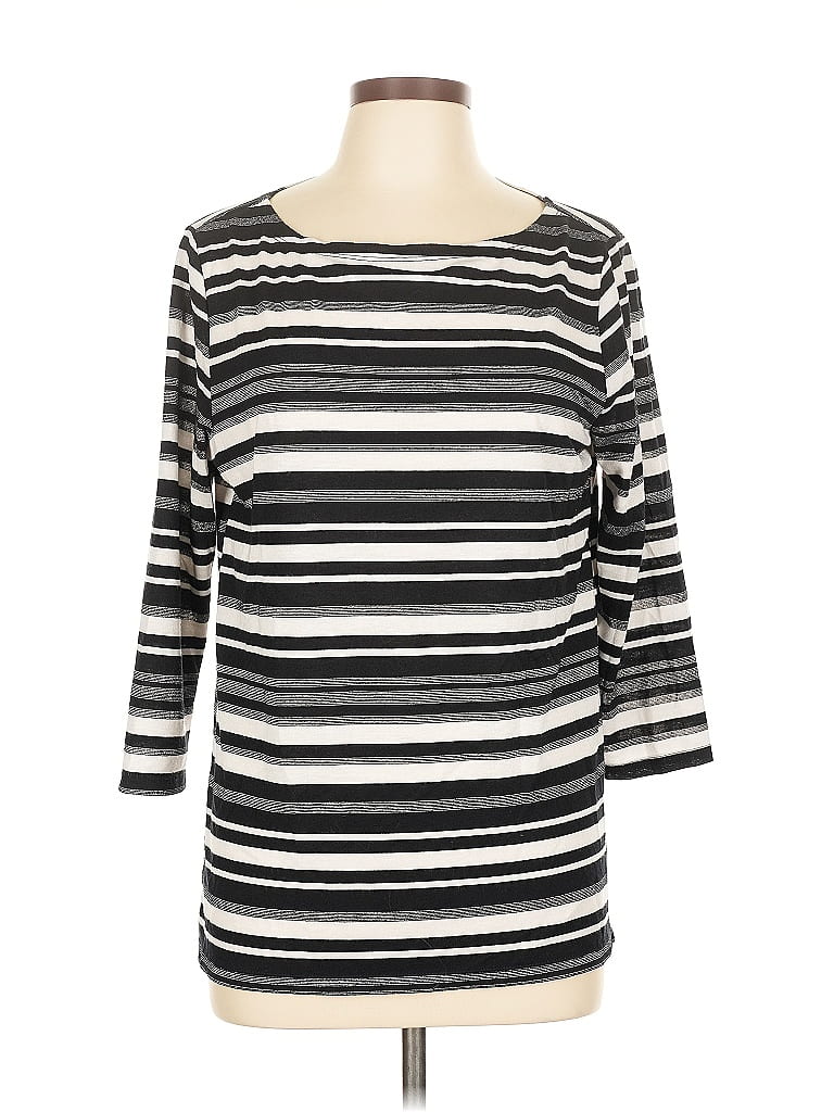 Pre-owned Ann Taylor Factory 3/4 Sleeve T-shirt In Silver