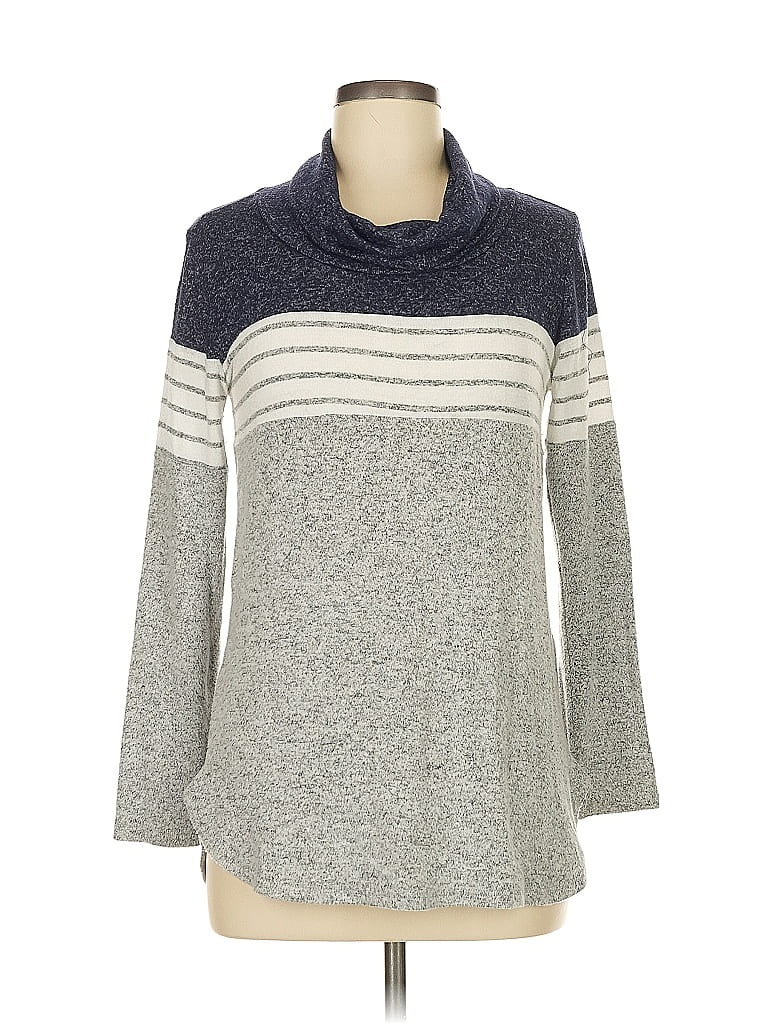 Pre-owned Market & Spruce 3/4 Sleeve Turtleneck In Gray