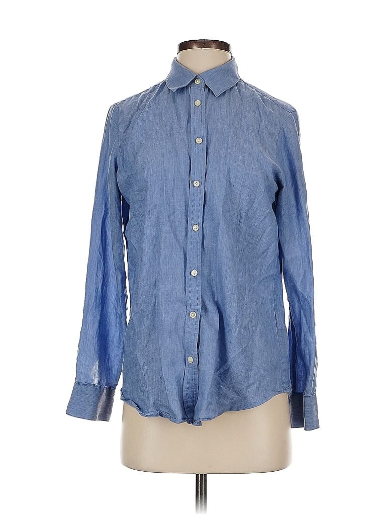 Pre-owned Banana Republic Long Sleeve Button Down Shirt In Blue