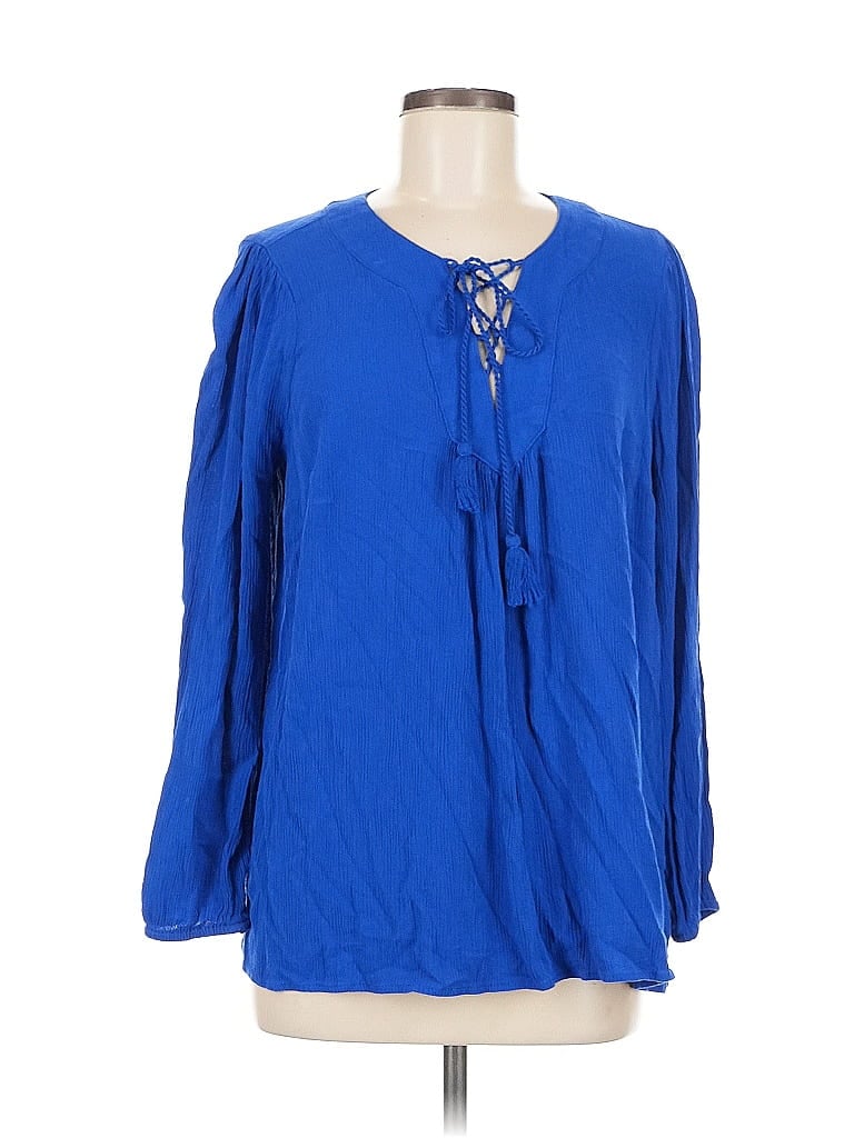 Pre-owned Torrid Long Sleeve Blouse In Blue