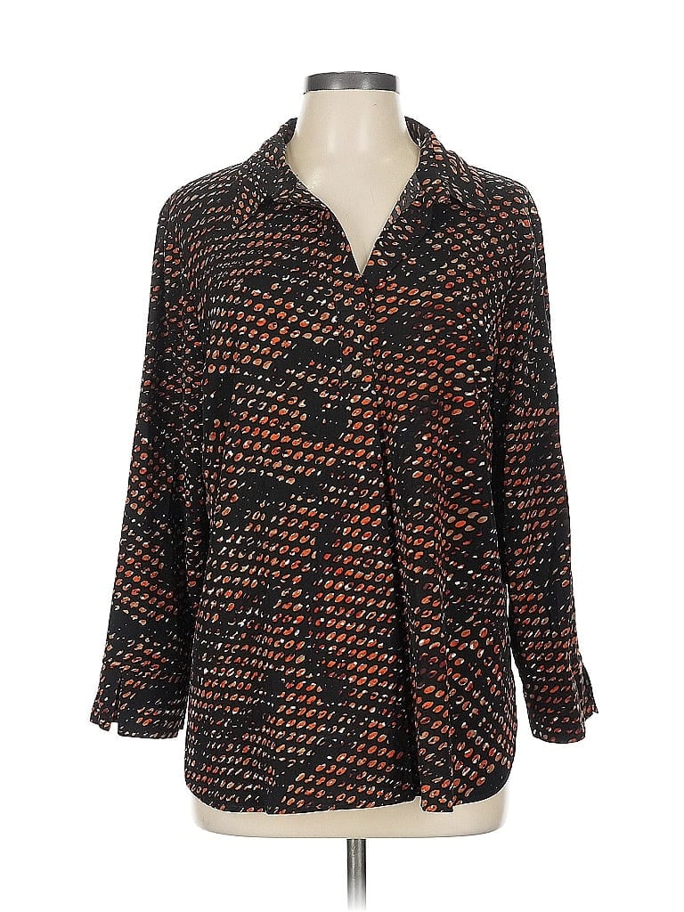 Pre-owned Investments 3/4 Sleeve Blouse In Orange