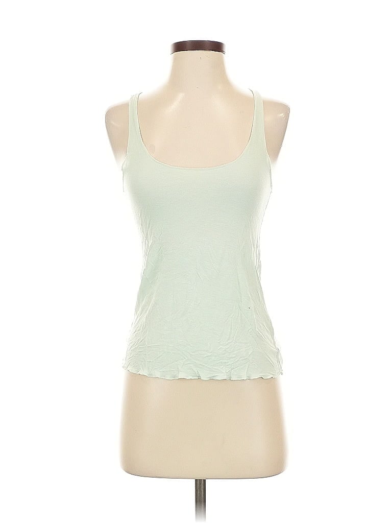 Pre-owned Madewell Tank Top Green Solid Pattern Sweetheart Neckline Tops