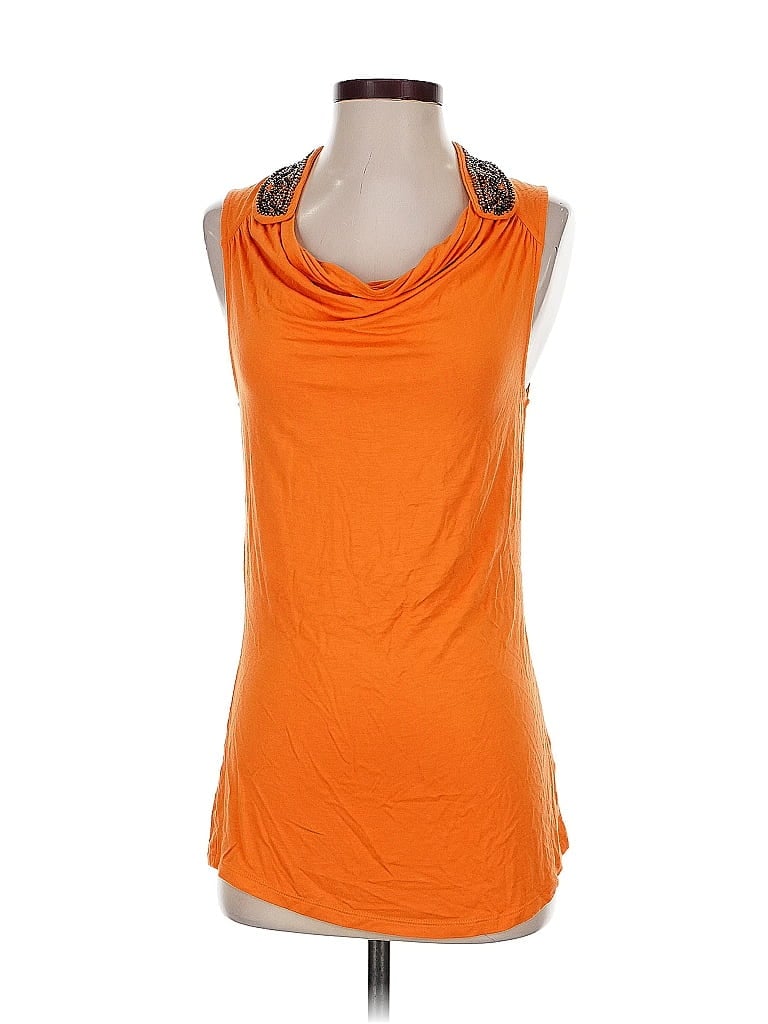 Pre-owned Willi Smith Sleeveless Top Orange Cowl Neck Tops