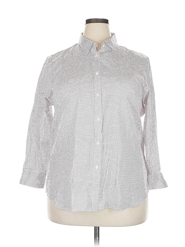 Pre-owned Chaps 3/4 Sleeve Button Down Shirt In White