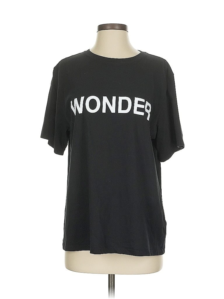 Pre-owned 7 For All Mankind Short Sleeve T-shirt In Black