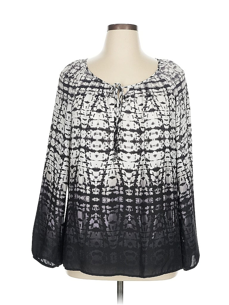 Pre-owned Dressbarn 3/4 Sleeve Blouse In Gray