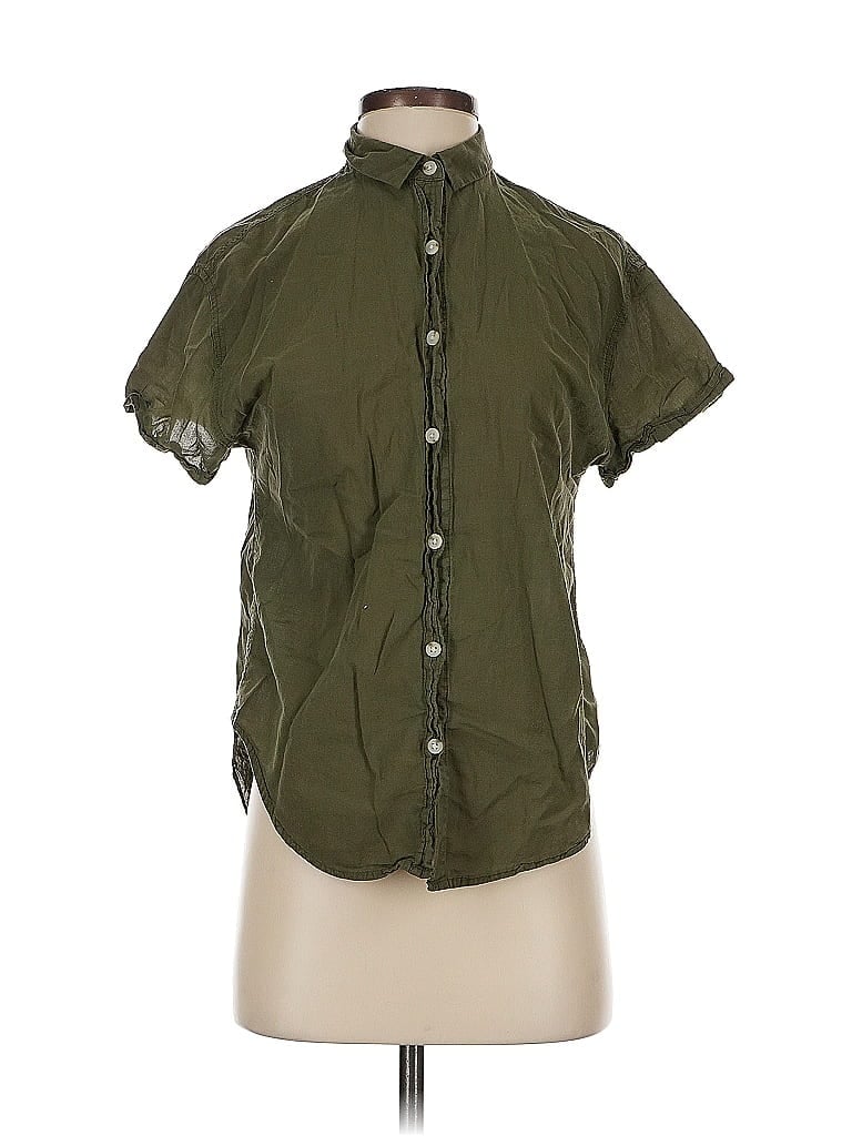 Pre-owned Universal Thread Short Sleeve Blouse In Green
