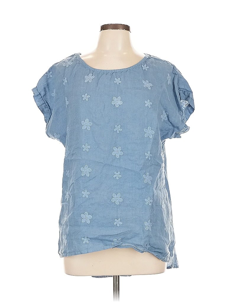 Pre-owned Terzo Millenio Short Sleeve Blouse In Blue