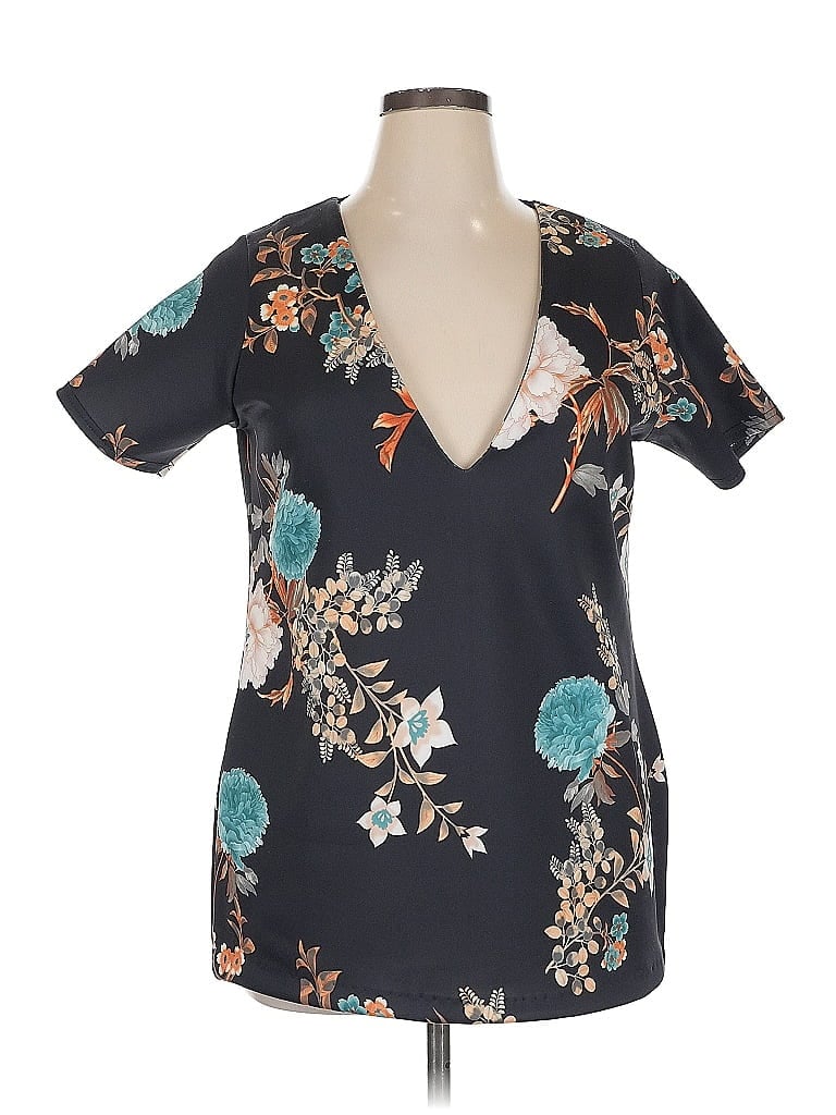 Pre-owned Missguided Short Sleeve T-shirt In Black