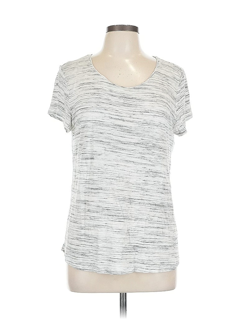 Pre-owned Gap Outlet Short Sleeve Top Silver Scoop Neck Tops