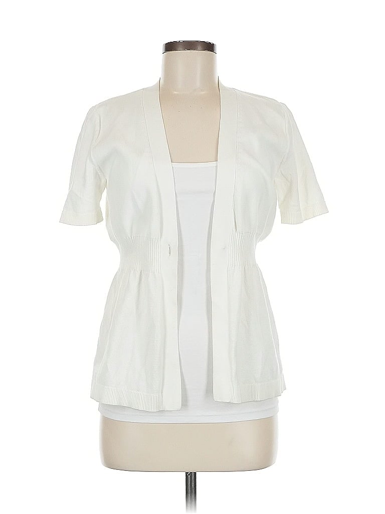 Pre-owned Michael Michael Kors Cardigan Sweater In White