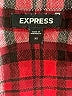 Express Plaid Burgundy Long Sleeve Blouse Size XS - photo 7