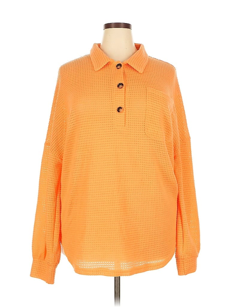 Pre-owned Unbranded Pullover Sweater In Orange