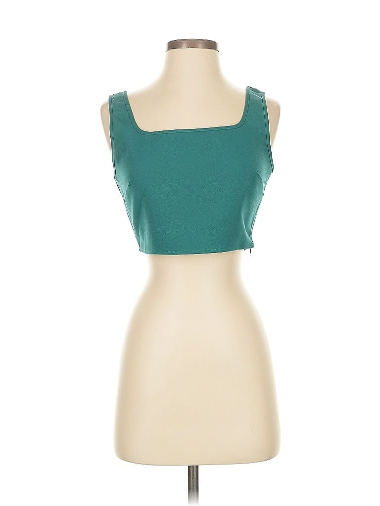 Pre-owned Sincerely Jules Sleeveless Top Teal Sweetheart Neckline Tops In Blue