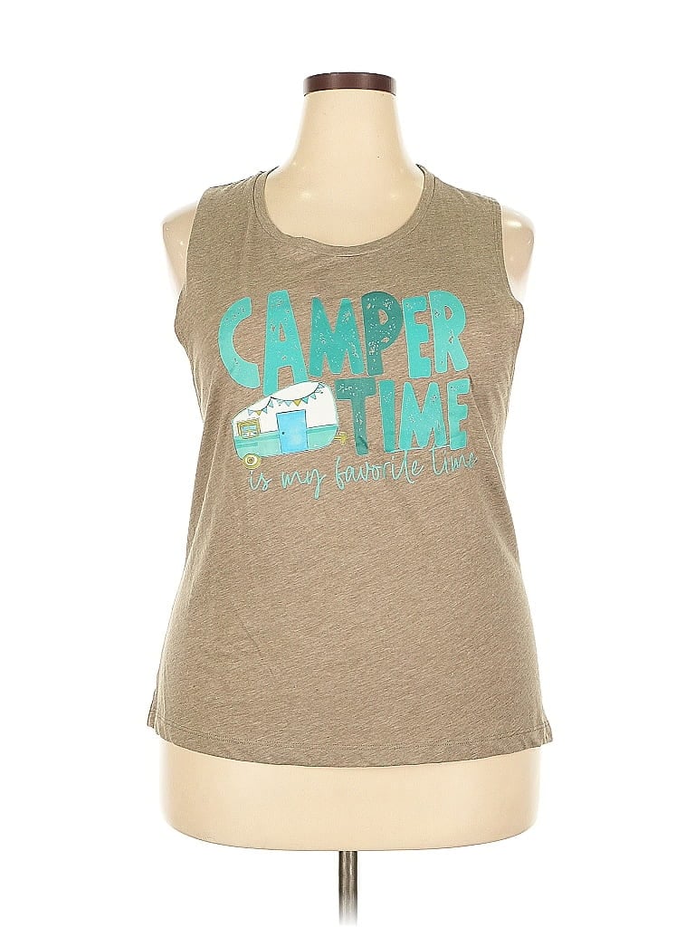 Pre-owned Next Level Apparel Sleeveless T-shirt In Brown