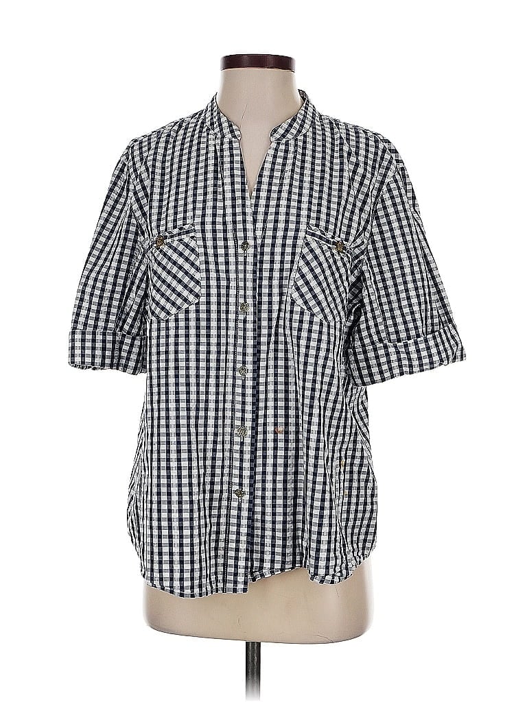 Click to view more detailed imagery on our partner's website Pre-owned Anne Klein 3/4 Sleeve Button Down Shirt In Blue