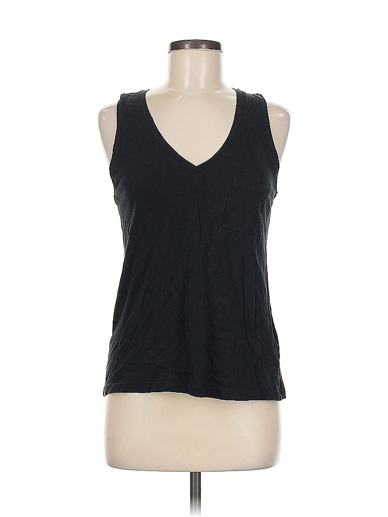 Pre-owned Madewell Tank Top Black Plunge Neckline Tops