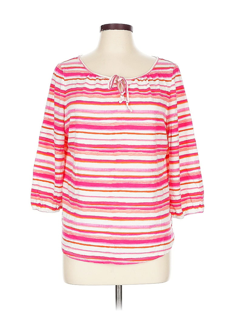 Pre-owned Talbots 3/4 Sleeve T-shirt In Pink