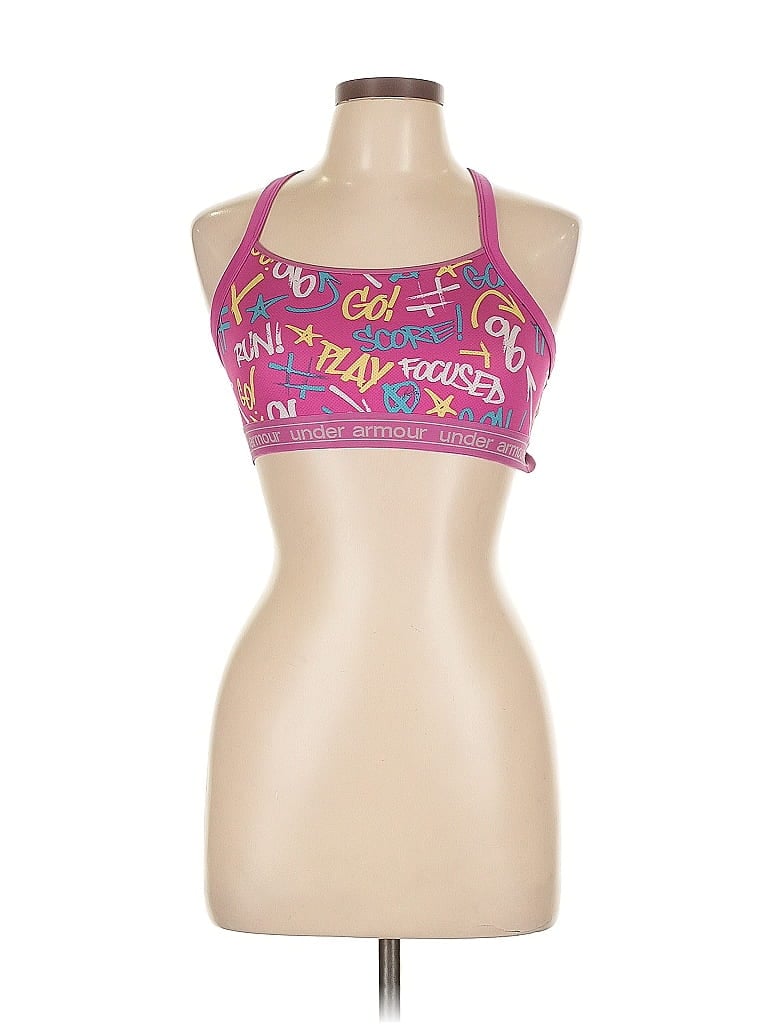 Pre-owned Under Armour Tank Top Pink Halter Neckline Tops