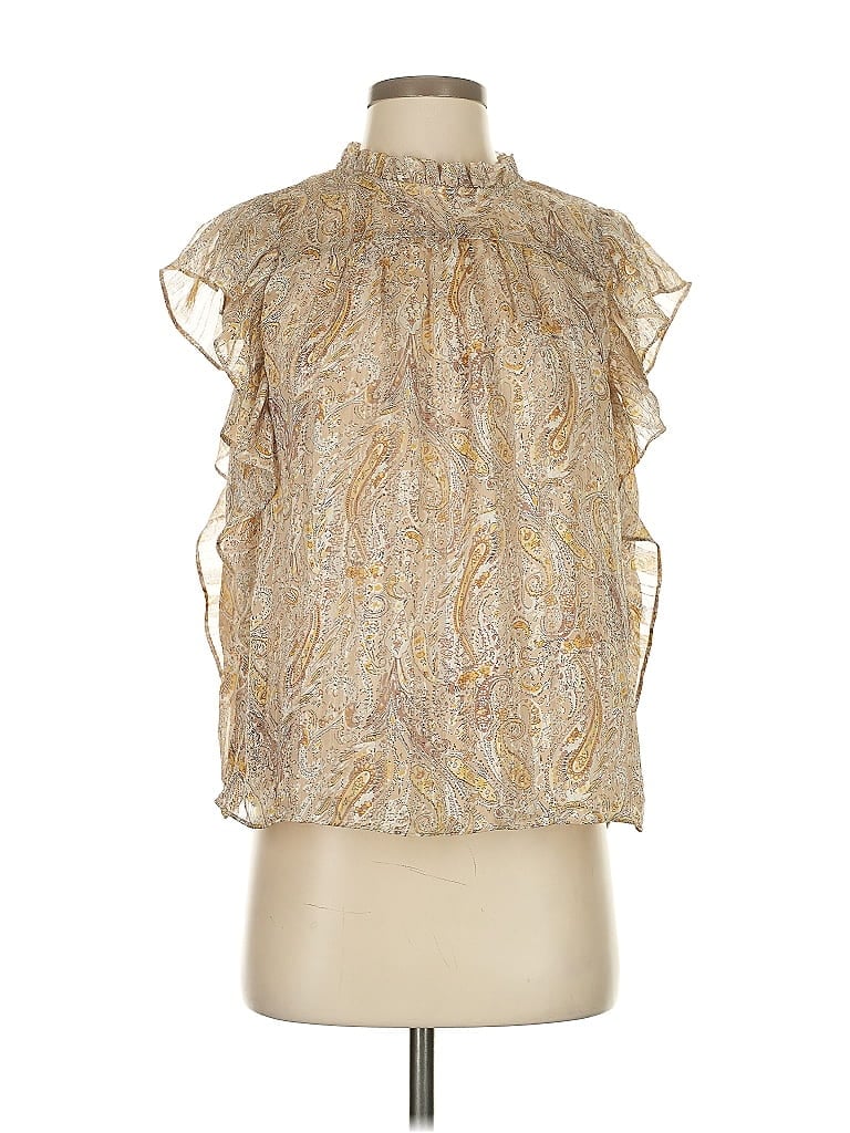 Pre-owned J By Joie Sleeveless Blouse In Gold