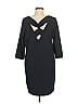 Mango 100% Polyester Solid Gray Casual Dress Size 6 - photo 2
