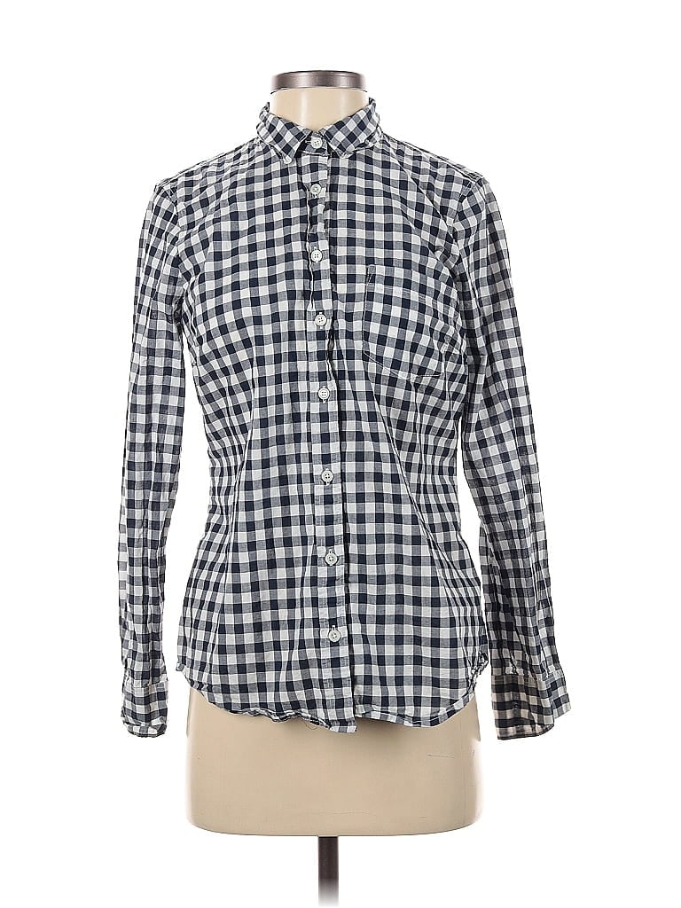 Pre-owned J.crew Factory Store Long Sleeve Button Down Shirt In Blue