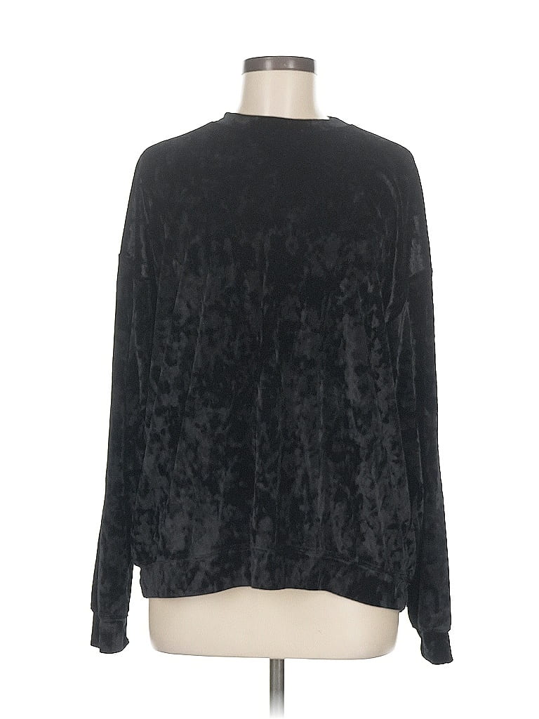 Pre-owned Onzie Long Sleeve Top Black Crew Neck Tops