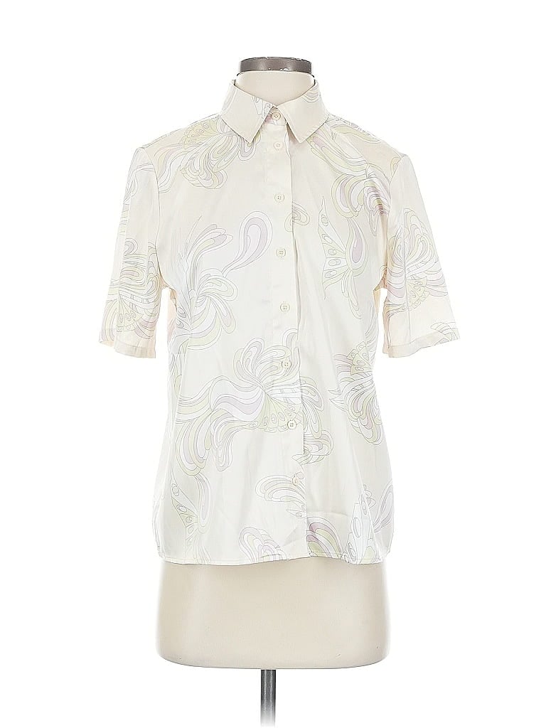 Pre-owned Rachel Zoe Tjx Short Sleeve Button Down Shirt In White