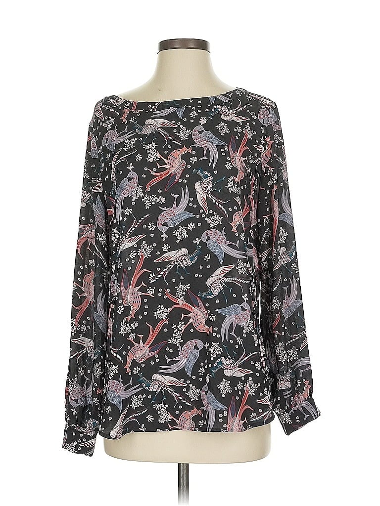 Pre-owned Ann Taylor Loft Outlet Long Sleeve Blouse In Gray