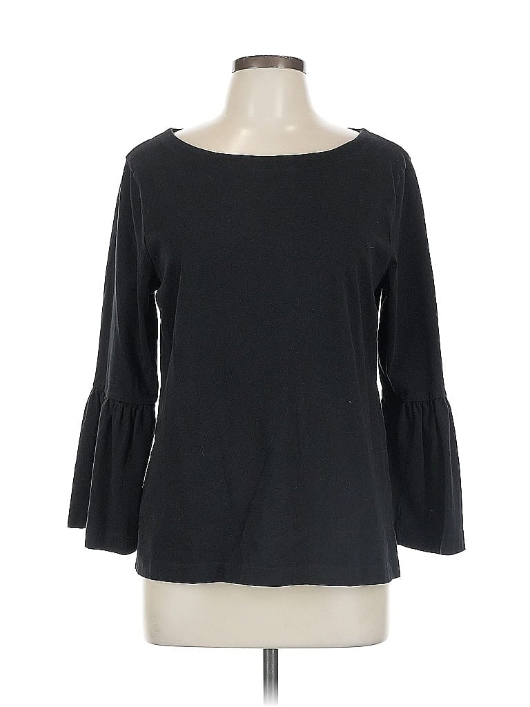 Click to view more detailed imagery on our partner's website Pre-owned J.crew Factory Store 3/4 Sleeve Top Black Boatneck Tops