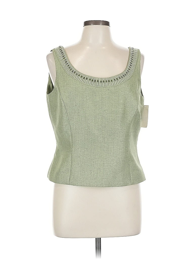 Pre-owned Tahari By Asl Sleeveless Top Green Sweetheart Neckline Tops
