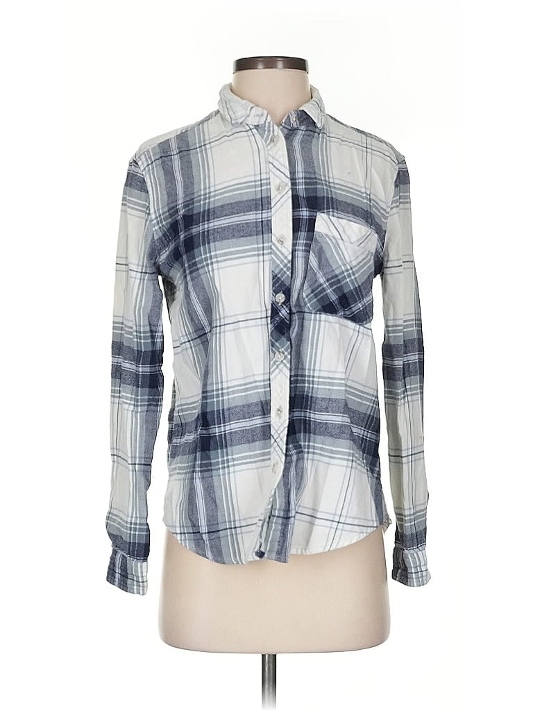 Pre-owned Bdg Long Sleeve Button Down Shirt In Blue