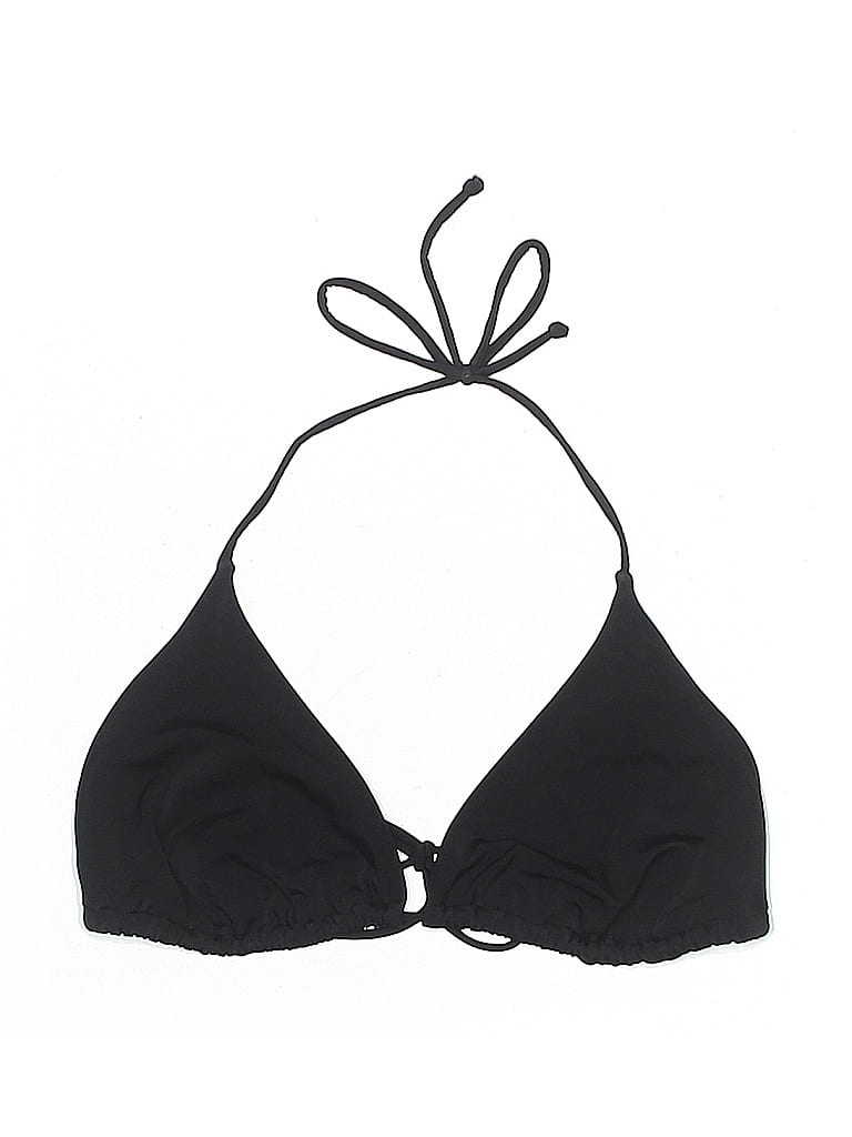 Pre-owned Amazon Essentials Swimsuit Top Black Solid Pattern Swimwear