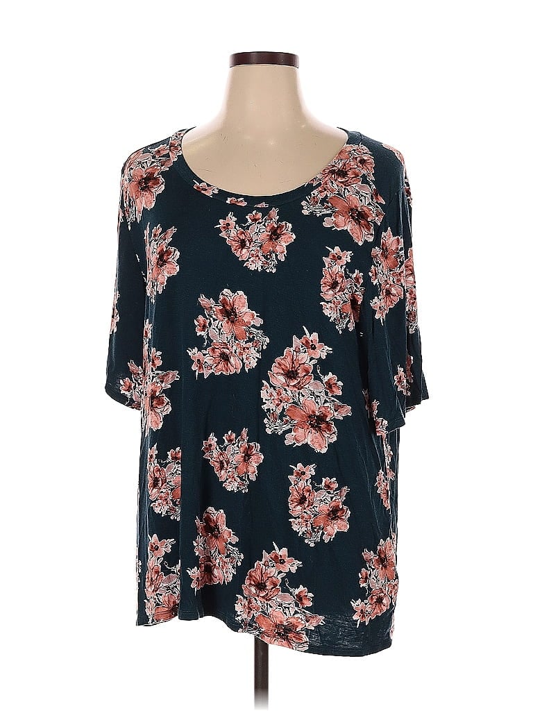 Pre-owned Lularoe Short Sleeve Blouse In Blue