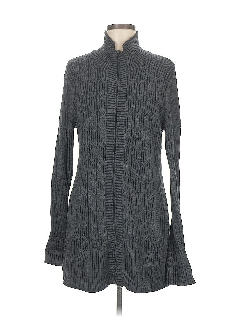 Pre-owned Eddie Bauer Cardigan Sweater In Gray