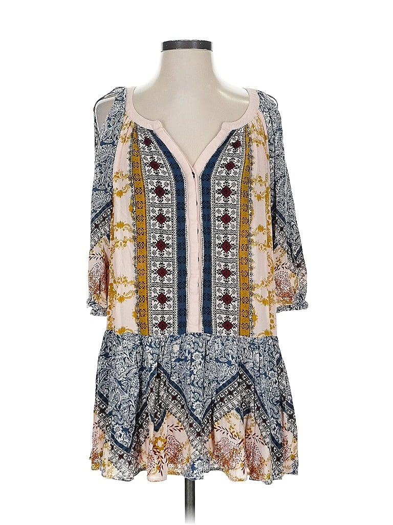 Pre-owned Free People 3/4 Sleeve Blouse In Blue