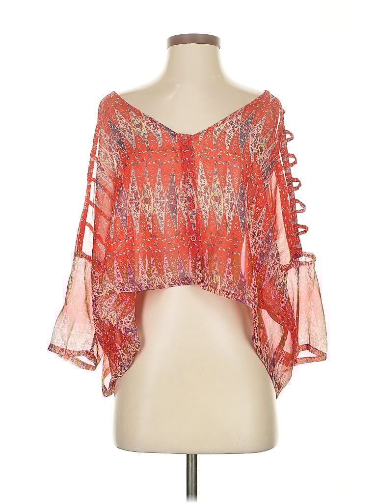 Click to view more detailed imagery on our partner's website Pre-owned Millau 3/4 Sleeve Blouse In Orange