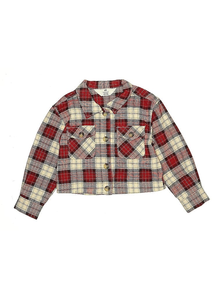 Pre-owned H&m Kids' Long Sleeve Button Down Shirt In Red