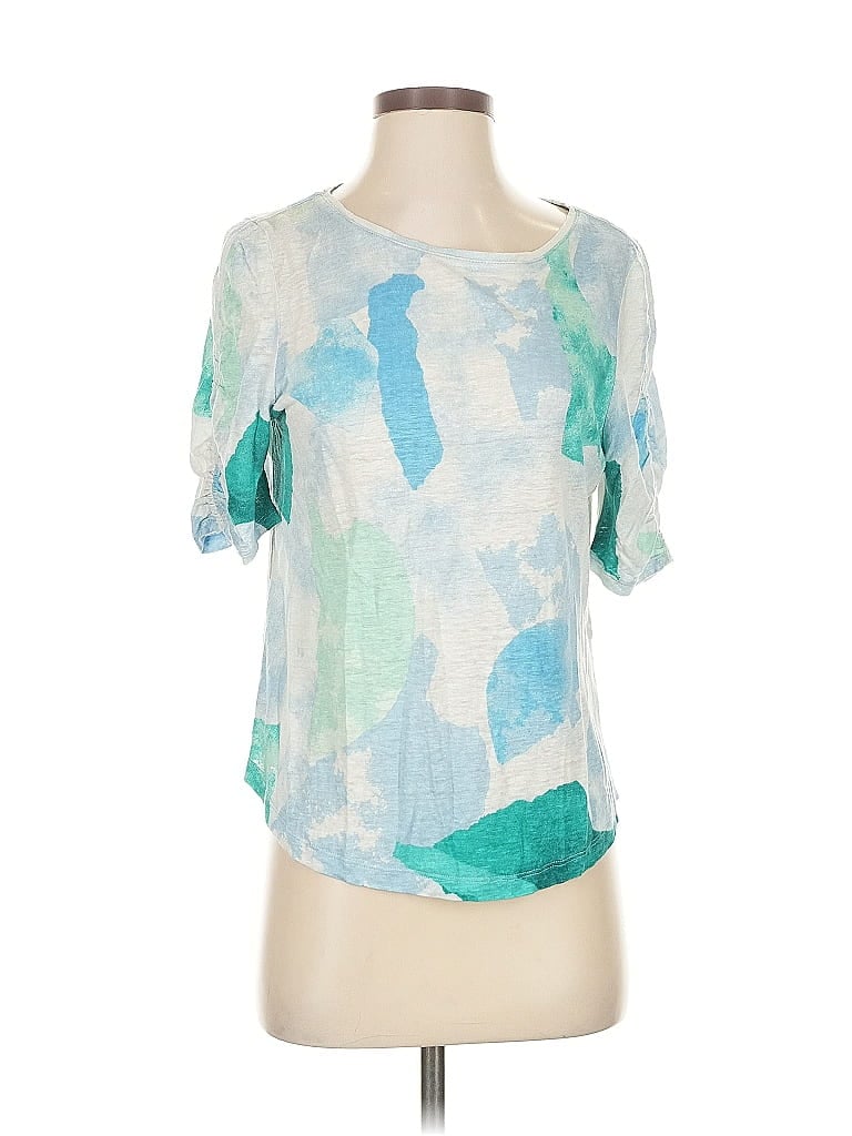 Pre-owned Chico's Short Sleeve Blouse In Blue