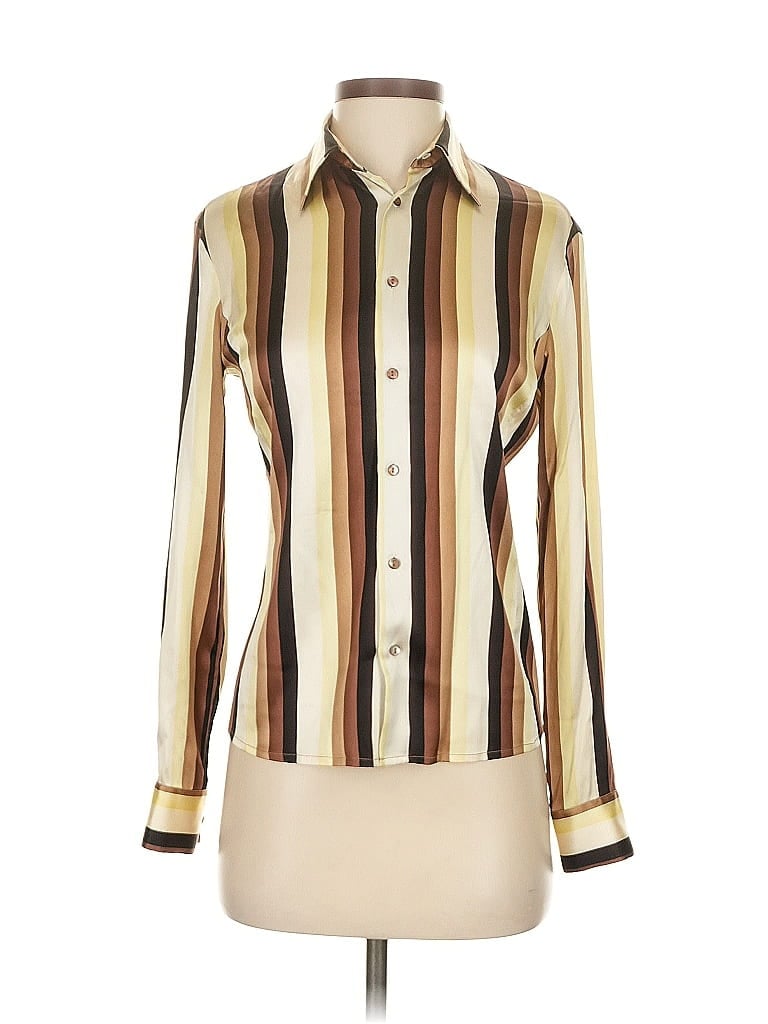 Pre-owned Philippe Adec Paris Long Sleeve Blouse In White